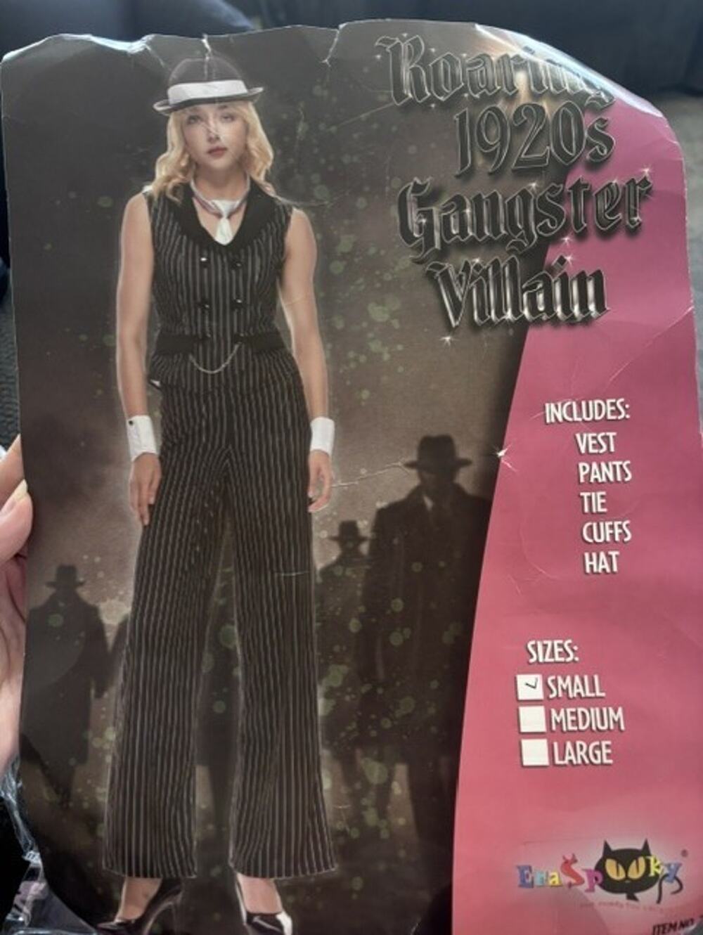 Women Gangster Costume Adult 1920s Pinstripe Suit, Include Sleeveless Jacket, S
